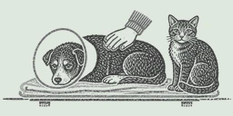 An illustration of dogs and cats